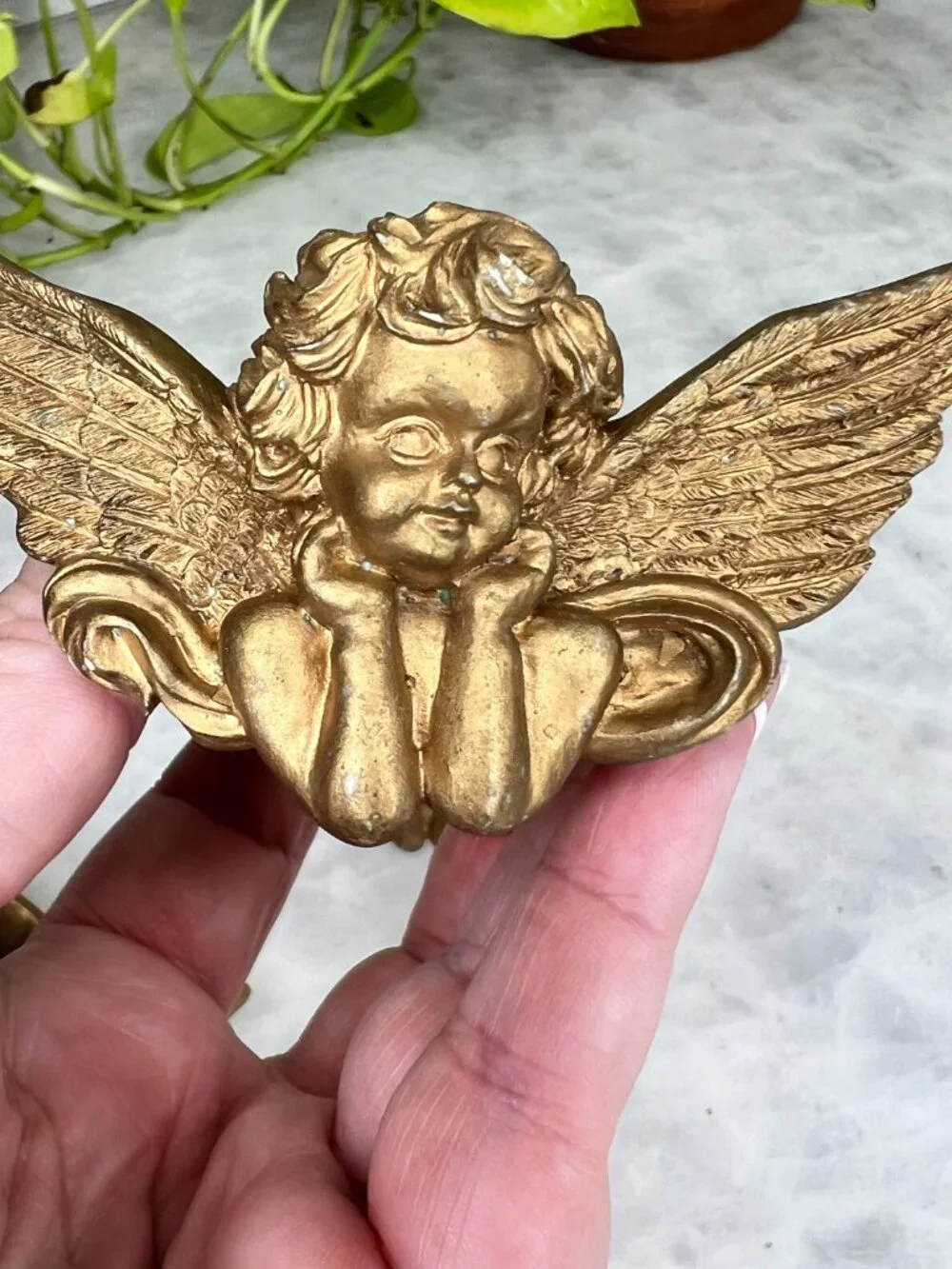 Vintage Cherub Napkin Rings Set of 6 Gold Tone Angel Table Decor Romantic Dining